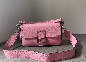 Fendi Baguette pink topstitching bag