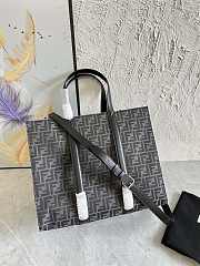 Fendi Shopper FF jacquard black fabric bag - 6