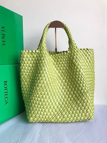 Bottega Veneta woven light green sky tote bag