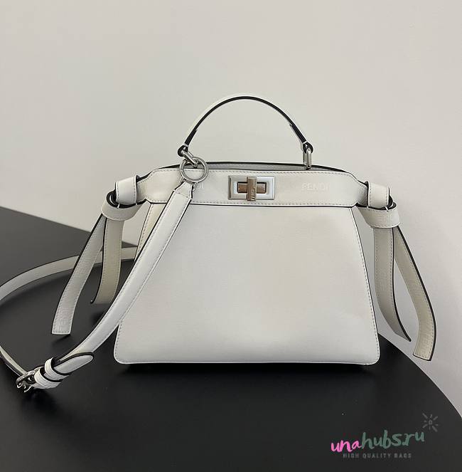 Fendi Peekaboo mini white leather bag - 1