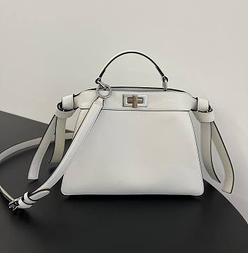 Fendi Peekaboo mini white leather bag