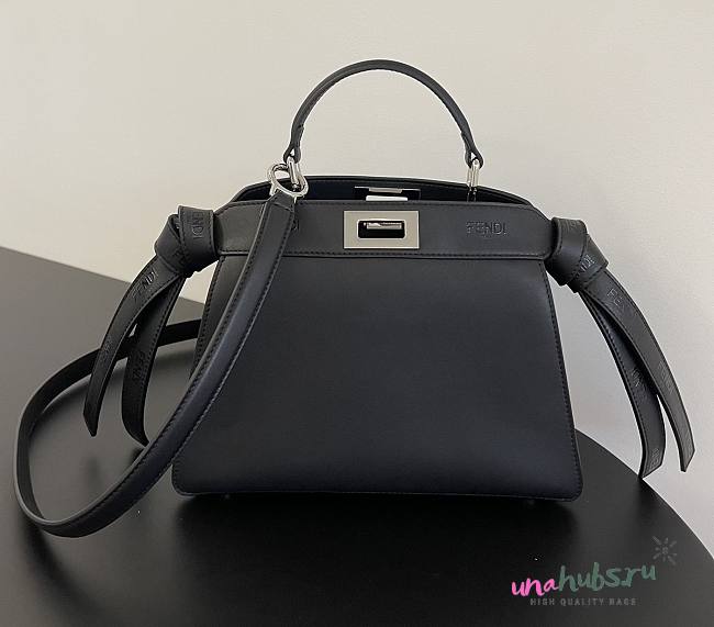 Fendi Peekaboo mini black leather bag - 1