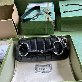 Gucci Horsebit small chain black leather bag