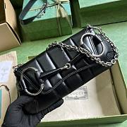 Gucci Horsebit small chain black leather bag - 4