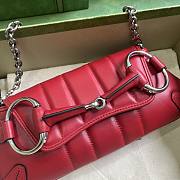 Gucci Horsebit small chain red leather bag - 4