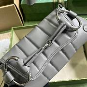 Gucci Horsebit small chain gray leather bag - 6