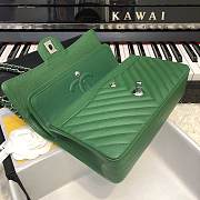 Chanel 1112 calfskin chevron quilted green flap bag - 3