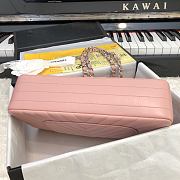 Chanel 1112 pink lambskin chevron quilted 2.55 flap bag - 6