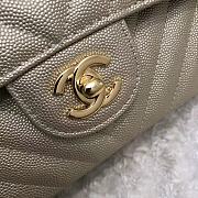 Chanel 1112 gold lambskin chevron quilted 2.55 flap bag - 4