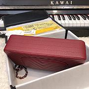 Chanel 1112 red calfskin chevron quilted 2.55 flap bag - 5