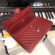 Chanel 1112 red calfskin chevron quilted 2.55 flap bag - 4