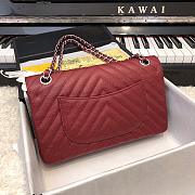 Chanel 1112 red calfskin chevron quilted 2.55 flap bag - 3