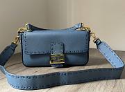 Fendi Baguette blue topstitching bag - 1