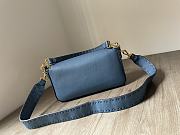 Fendi Baguette blue topstitching bag - 6