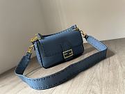 Fendi Baguette blue topstitching bag - 5