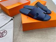 Hermes men oran blue slippers - 6