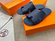Hermes men oran blue slippers - 5