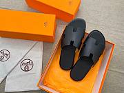 Hermes men oran black slippers - 4