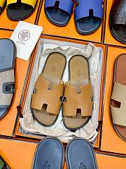 Hermes men oran blue beige slippers - 1