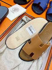 Hermes men oran blue beige slippers - 2