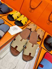 Hermes men oran brown slippers - 1