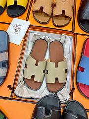 Hermes men oran brown slippers - 5