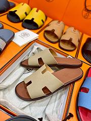 Hermes men oran brown slippers - 6