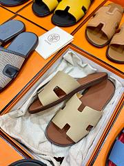 Hermes men oran brown slippers - 4