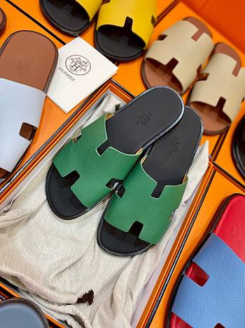 Hermes men oran green slippers