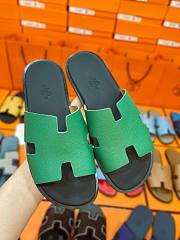 Hermes men oran green slippers - 4