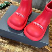 Balenciaga short red rubber boots - 4