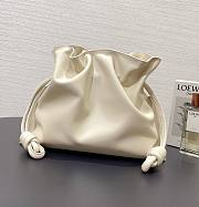 LOEWE medium white leather flamenco clutch bag - 4