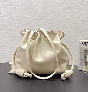 LOEWE medium white leather flamenco clutch bag - 3