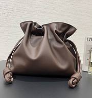 LOEWE medium brown leather flamenco clutch bag - 2