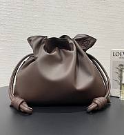 LOEWE medium brown leather flamenco clutch bag - 3