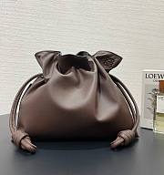 LOEWE medium brown leather flamenco clutch bag - 5