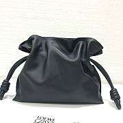 LOEWE medium black leather flamenco clutch bag - 6