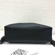 LOEWE medium black leather flamenco clutch bag - 4