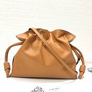 LOEWE medium light brown leather flamenco clutch bag - 1