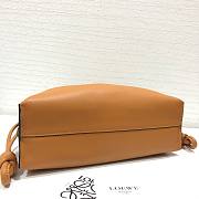 LOEWE medium light brown leather flamenco clutch bag - 6