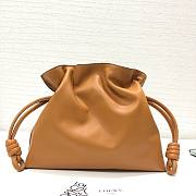 LOEWE medium light brown leather flamenco clutch bag - 5