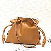 LOEWE medium light brown leather flamenco clutch bag - 2