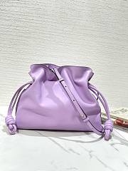 LOEWE medium purple leather flamenco clutch bag - 1