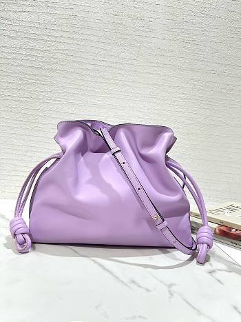 LOEWE medium purple leather flamenco clutch bag