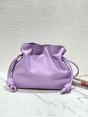 LOEWE medium purple leather flamenco clutch bag - 3