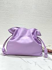 LOEWE medium purple leather flamenco clutch bag - 4