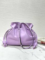 LOEWE medium purple leather flamenco clutch bag - 6