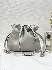 LOEWE medium gray leather flamenco clutch bag - 5