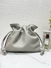 LOEWE medium gray leather flamenco clutch bag - 3