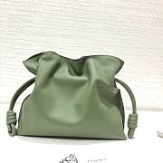 LOEWE medium dark green leather flamenco clutch bag - 6